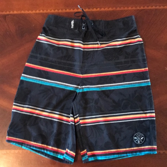 Salt Life Black Striped Board Shorts - Picture 1 of 5